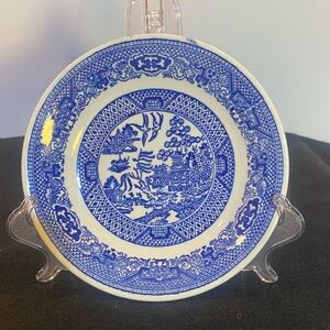 Vintage Willow Blue & White Salad Plate By Royal China Underglaze 6" Diameter